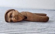 Stunning Black Forest Style Nutcracker Wooden Hand Carved Man In Flat Cap