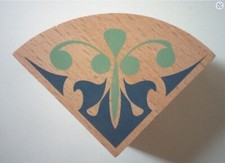 Art Nouveau,Decorative Corner,Rubber Ink Stamps.Wooden Mount Block.NEW.