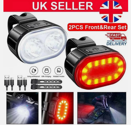 Mountain bike lights usb - 2x,