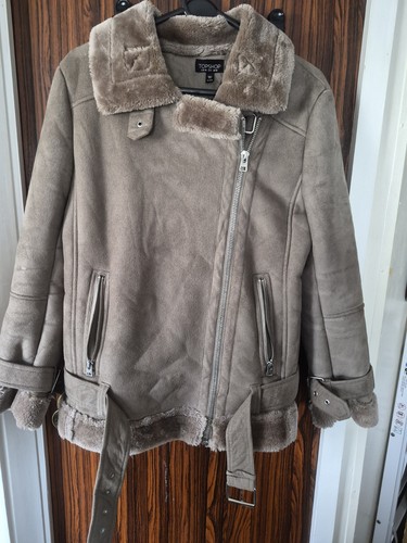 Topshop beige faux suede - beige,