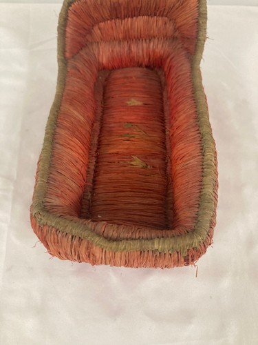 Vintage handwoven pine needle - vintage,