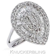 Diamond Pear Cluster Ring 2ct