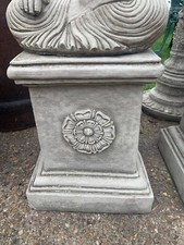 Solid Square stone plinth pedestal column heavy stunning pillar Yorkshire Rose P