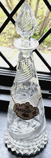 ANTIQUE CRYSTAL ORNATE BRANDY DECANTER WITH STOPPER VERY GOOD CONDITION FOR AGE