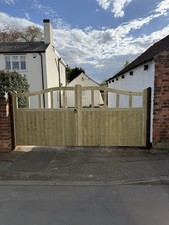 Tanalised Timber Cottage Style  Swan Neck  Driveway Gates 10ft Wide X 4ft High