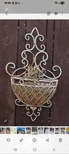 Pair of 2 Large Rusty Antique Aged Metal Garden Wall Planters Pot Wall Art