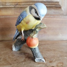 VINTAGE RETRO GARDEN BIRD BLUE TIT ON A BRANCH ORNAMENT FIGURINE ROYAL OSBORNE 