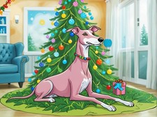 Greyhound Whippet Cartoon A5