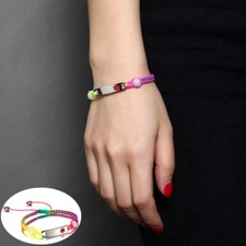 Free Personalized Medical Alert ID Bracelet Braided Wristband Laser Engraved