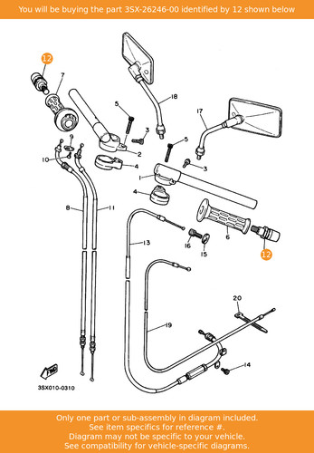 Yamaha end grip 3sx - grip,, 3sx-26246-00