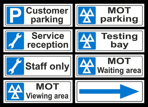 Mot garage signs stickers - mot,