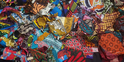African fabric scraps quilts - fabric,