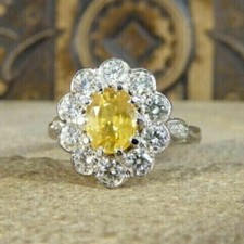 3Ct Oval Cut Canary Yellow