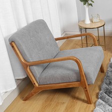 Modern Grey Fabric Armchair