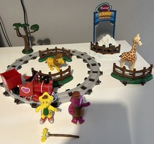 BARNEY & FRIENDS THE PURPLE DINOSAUR ZOO ANIMALS TRAIN SET PLAYSET & BJ FIGURE