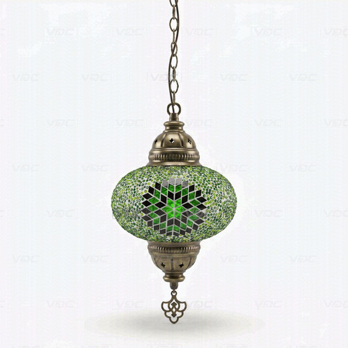 Green turkish mosaic pendant - green,