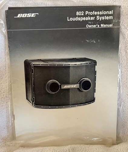 Bose 802 speaker - bose, owner's