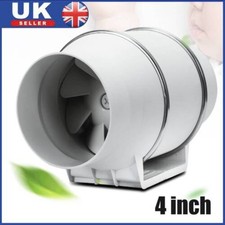 4" Inch Silent Extractor Fan Duct Hydroponic Inline Exhaust Industrial Home Vent