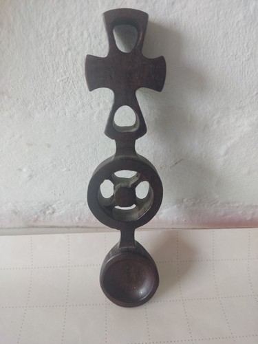 Welsh wooden love spoon cross - welsh,