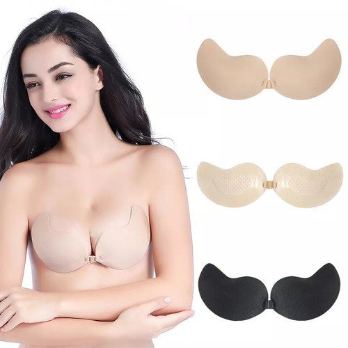 Silicone strapless push bra - strapless, up