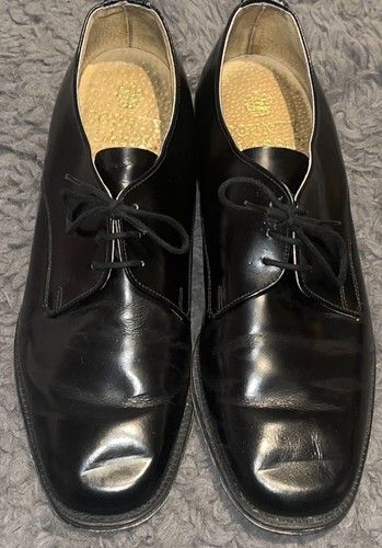 Men black leather lace - black, up