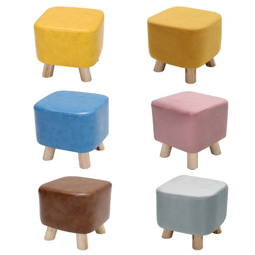 Square velvet footstool - square, pu/velvet