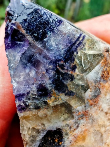 Blue john fluorite cut crystal - blue,