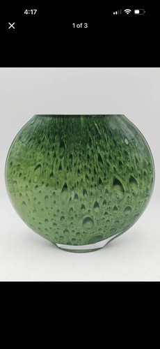 Green art glass - green, vase