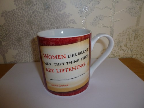 Past times listening wives - listening, mug