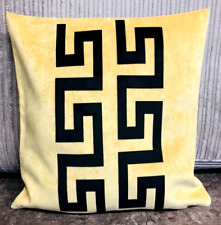 Greek border/key/ yellow & Black 2 middle Border decorative pillow throw Cover