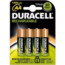 4x DURACELL RECHARGEABLE PLUS AA HR6 1300mAh Batteries DURALOCK NiMH LR6 Expiry+