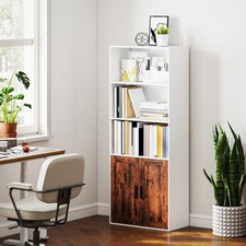 5-Tier Bookcase with 2 Doors