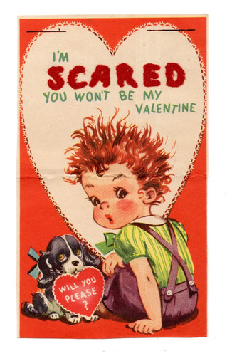 Vintage valentine card m - valentine, i'm