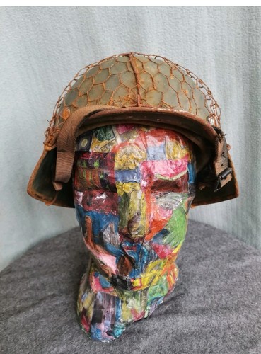 Ww2 helmet with mesh - with,