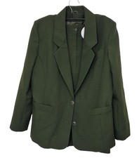 Debenhams Suit Two-piece Blazer Women's Skirt Green Polyester Size UK 12/16