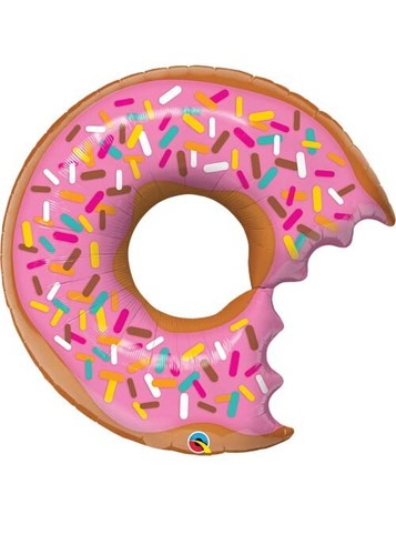 Inflated large pink donut - inflated,