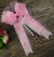 Personalised stunning pram charm in baby pink baby girls boys bear dummy