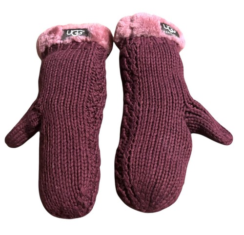 Ugg plum knitted mittens - ugg,