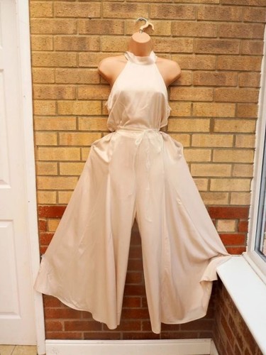 Mika cream satin high tie - , neck