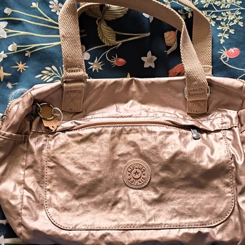 Kipling pink nylon shoulder - nylon,