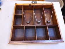 ANTIQUE WOODEN CASH REGISTER DIVIDED DRAWER ST. LOUIS NO. 112 W / BILL WEIGHTS