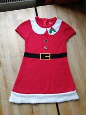 Girls Xmas Little Miss Santa Dress Red Knitted Dress 3-4 Years WASHED &CLEANED?