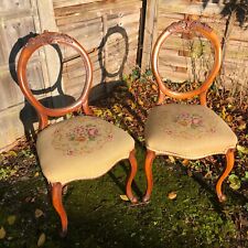 Pair of Gorgeous Antique Balloon back Chairs