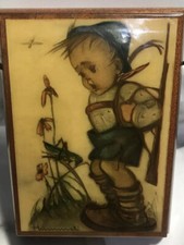 HUMMEL music MUSICAL Box BOY WITH RIFLE Blue Interior Vintage Wooden Rectangle