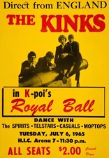 The Kinks 1965 Concert Poster