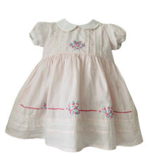 Traditional Spanish Rock A Bye Baby Girls Party Dress Floral Smocked 6 12 M