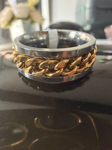 Mens gold chain ring - mens,