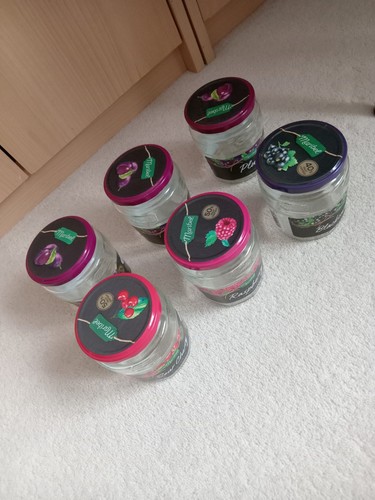 Jam jars large colourful - 6x,