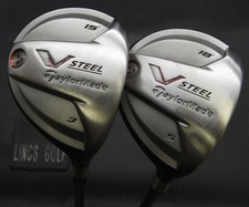 Set of 2 TaylorMade V Steel 15° 3+18° 5 Woods Regular Graphite Shafts
