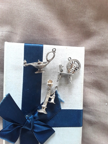 Silver charms lamp - silver, lamp,